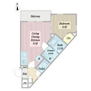 1LDK 間取り図
