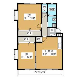 2LDK 間取り図