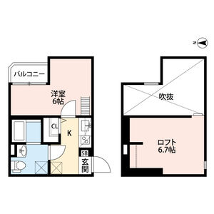 1K 間取り図