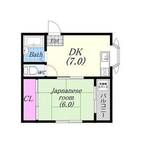 1DK 間取り図