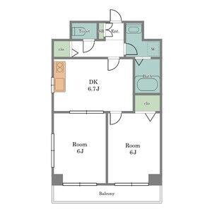 2DK 間取り図