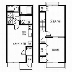 2LDK 間取り図
