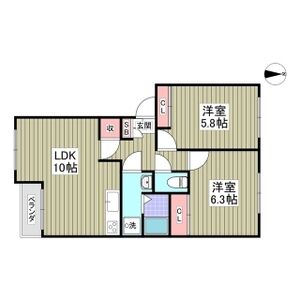 2LDK 間取り図