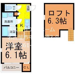 1K 間取り図