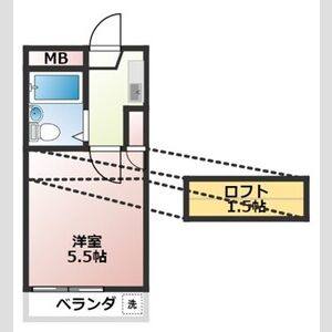 1K 間取り図
