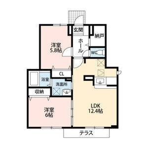 2LDK 間取り図