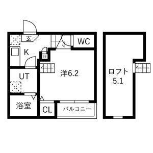 1K 間取り図