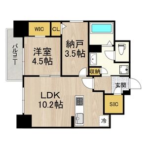 1LDK 間取り図