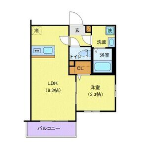 1LDK 間取り図