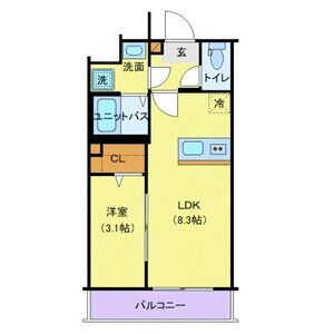 1LDK 間取り図