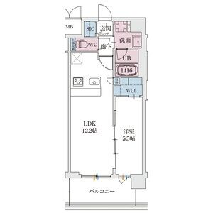 1LDK 間取り図