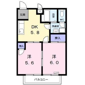 2DK 間取り図