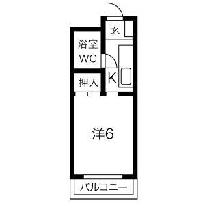 1K 間取り図