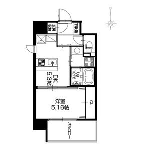 1DK 間取り図