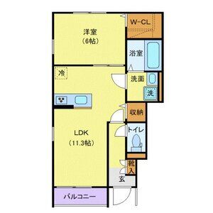 1LDK 間取り図