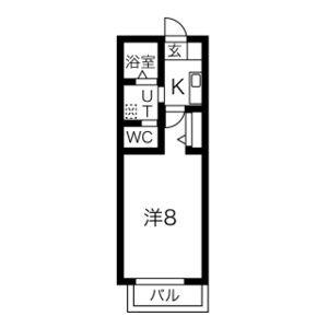 1K 間取り図