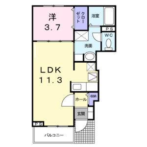 1LDK 間取り図