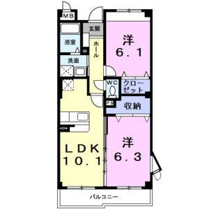 2LDK 間取り図