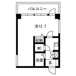 1K 間取り図