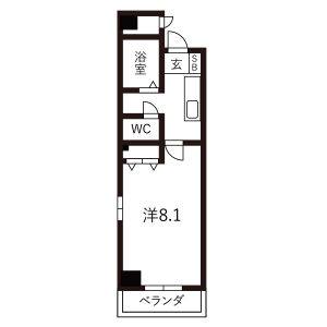 1K 間取り図
