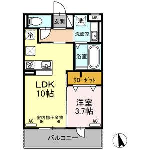 1LDK 間取り図