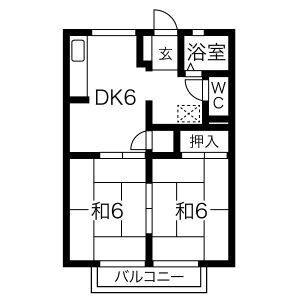 2DK 間取り図