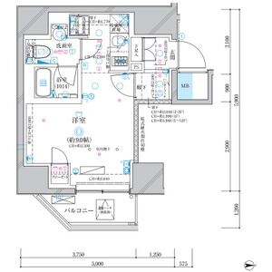 1DK 間取り図