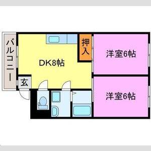 2DK 間取り図