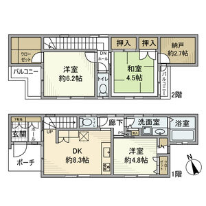 3DK 間取り図