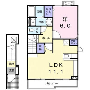 1LDK 間取り図