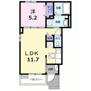 1LDK 間取り図