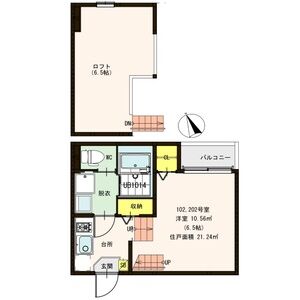 1K 間取り図