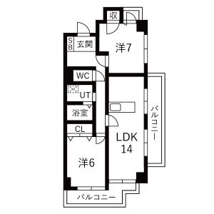 2LDK 間取り図