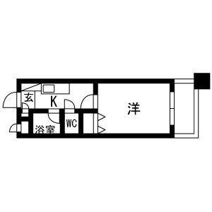1K 間取り図