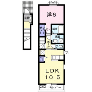 1LDK 間取り図