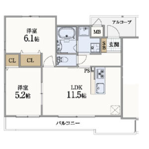 2LDK 間取り図
