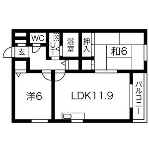 2LDK 間取り図