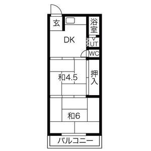 2DK 間取り図