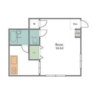 1DK 間取り図