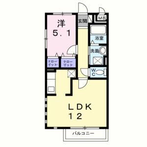 1LDK 間取り図