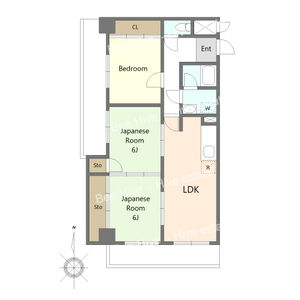 2LDK 間取り図