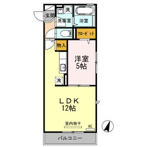 1LDK 間取り図
