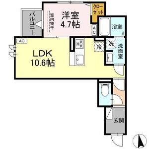 1LDK 間取り図