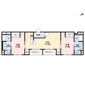 2LDK 間取り図