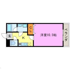 1K 間取り図