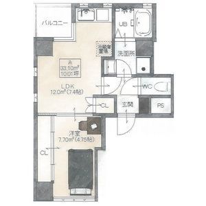 1DK 間取り図