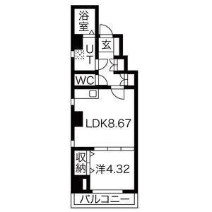 1LDK 間取り図