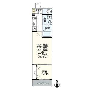 1LDK 間取り図