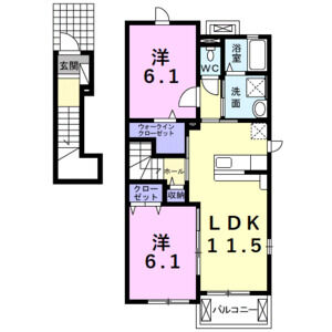 2LDK 間取り図