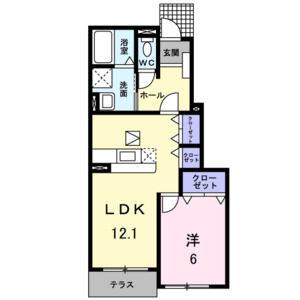 1LDK 間取り図
